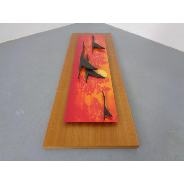 Large Mural with Flying Cranes at Sunset, Germany, 1970s For Sale - Image 10 of 18