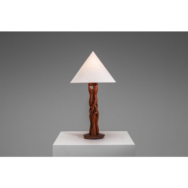 Mid-Century Modern Organic Form Teak Table Lamp, 1960s For Sale - Image 3 of 13