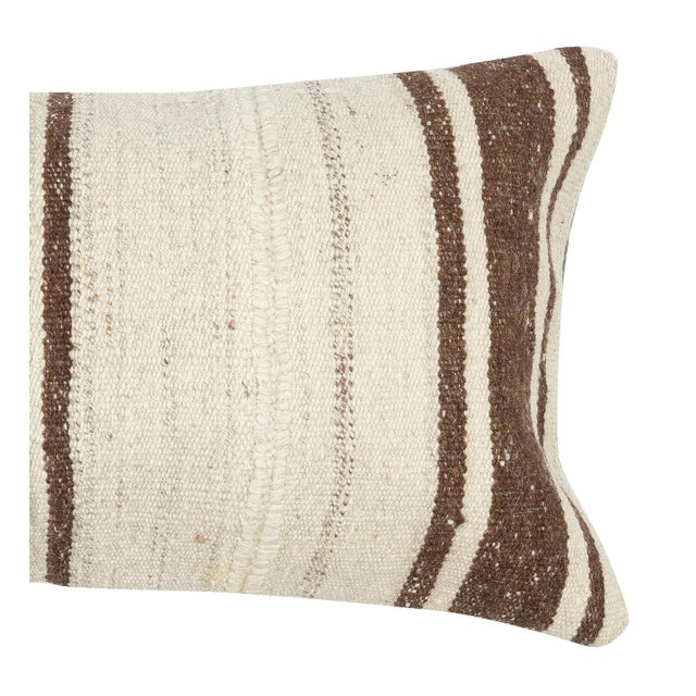 Traditional 12"x24" Vintage Kilim Lumbar Pillow Cover. Cushion Cover. Hemp Throw Pillow For Sale - Image 3 of 4