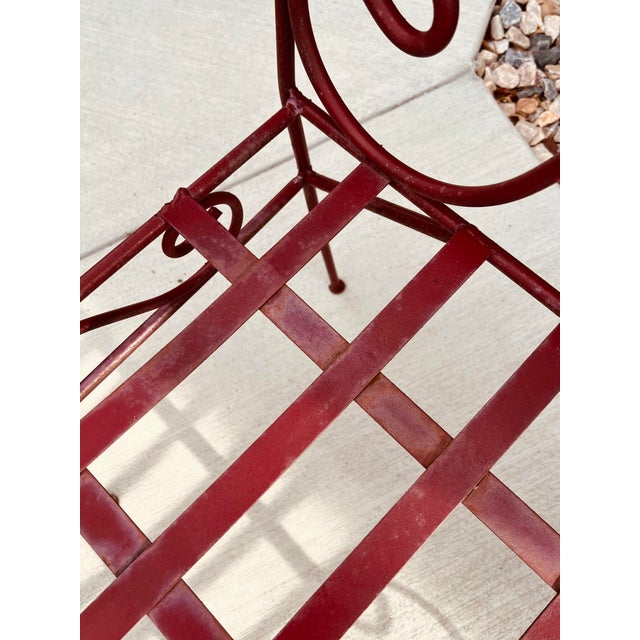 Metal Vintage Iron Garden Bench For Sale - Image 7 of 10