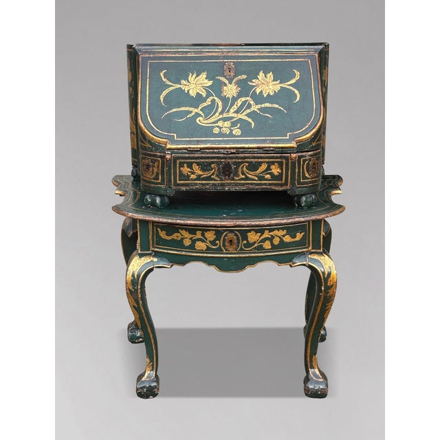 Paint Antique Venetian Travelling Desk on Table, 1720 For Sale - Image 7 of 14