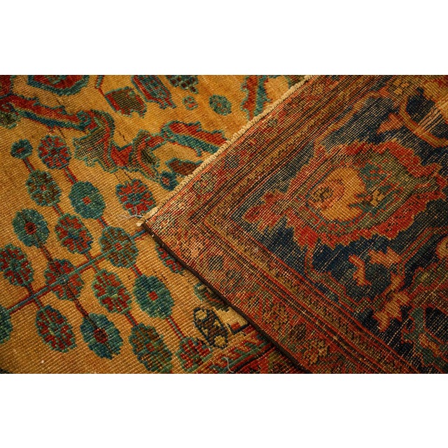 1940s Classic Beige Geometric Antique Knotted Wool Persian Mahal Farahan Rug For Sale - Image 10 of 10