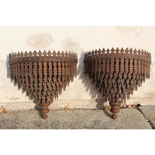 Tramp Art Wall Brackets, Set of 2 For Sale - Image 9 of 9