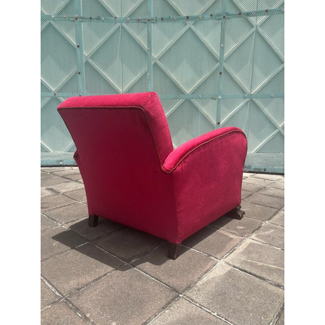 Pair of Scandinavian Art Deco Lounge Chairs, Curved Upholstered Club Chairs, 1930s For Sale - Image 4 of 10