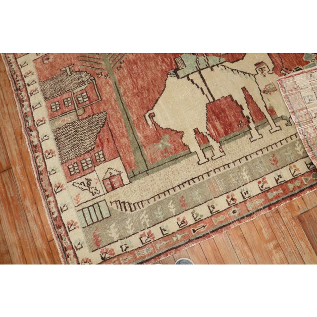 Turkish Turkish Konya Pictorial Rug no. j3600 For Sale - Image 3 of 5