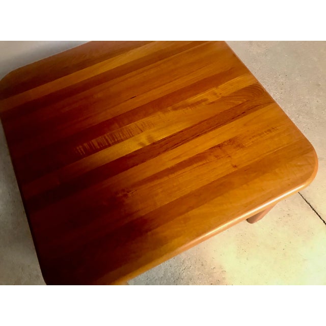 Danish Square Solid Teak Side or Coffee Table, 1960s For Sale - Image 13 of 16