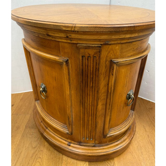 Ethan Allen Ethan Allen Tuscan Oval Cabinet Drum Table For Sale - Image 4 of 8