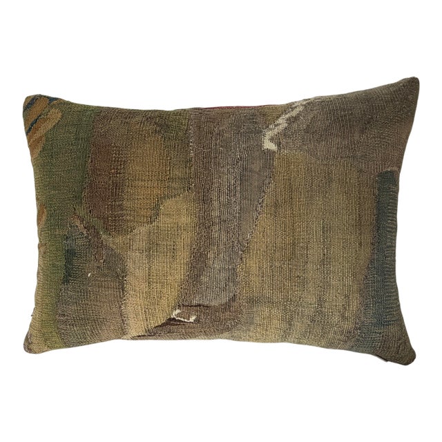 17th Century Brussels Verdure Tapestry Pillow, Abstract Fragment For Sale