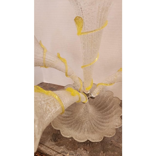 Victorian Mid 20th Century Coralene Art Glass Epergne With Flour Flutes For Sale - Image 3 of 9