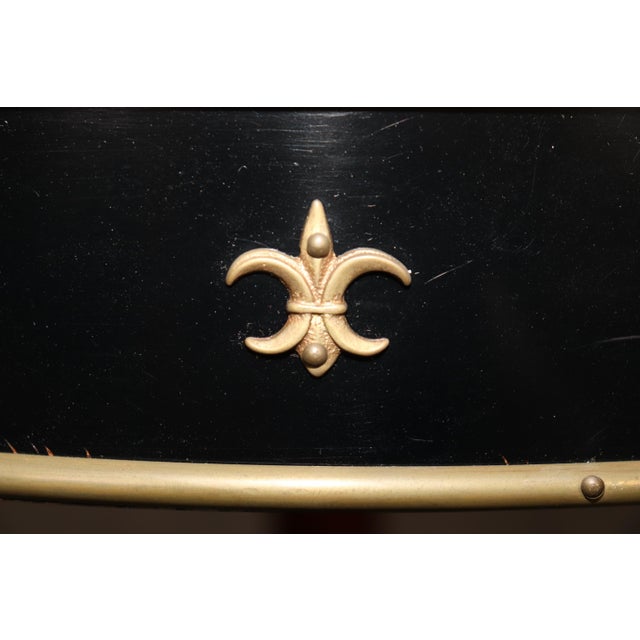 Brass John Widdicomb Brass and Faux Marble Painted French Empire Stands - A Pair For Sale - Image 8 of 12