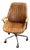 Acme Hamilton Cocoa Brown Leather Channel-Stitched Swivel Task Chair With Wood Armrests For Sale