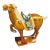 Chinese Tang Sancai Style Ceramic War Horse Statue With Drip Glaze For Sale