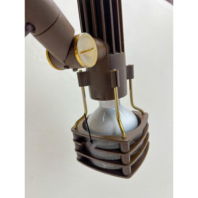 Brown Brass and Brown Acrylic Table Lamp from Hustadt, 1970s For Sale - Image 8 of 15