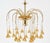 Vintage Gold Rain Chandelier with Crystals and Handmade Murano Glass Flowers, Italy, 1966 For Sale - Image 3 of 18