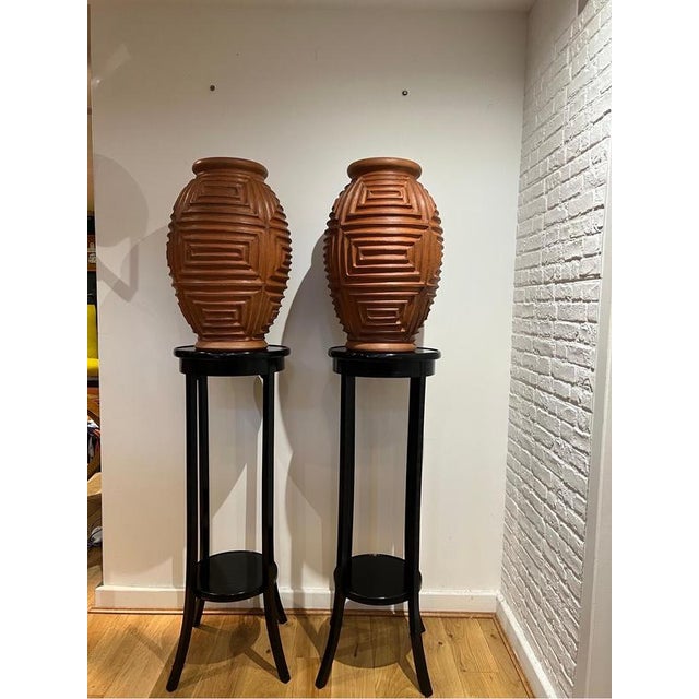 English Ebonised Wood Plant Stands, 1890s, Set of 2 For Sale - Image 3 of 5