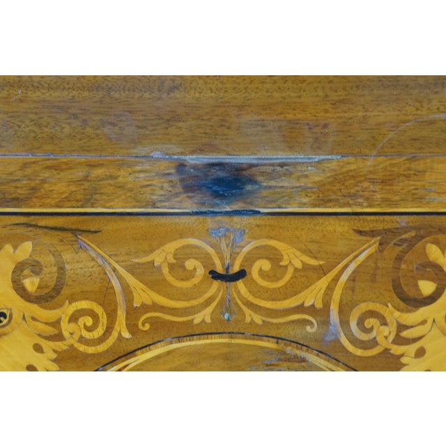 Antique Victorian Mahogany Tilt Top Table Marquetry Inlay Green Man Tripod Stand For Sale - Image 14 of 17