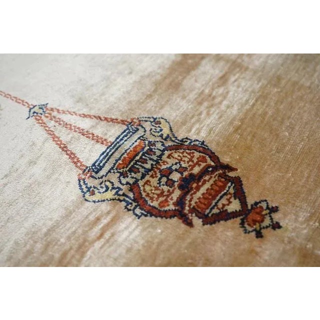 Turkish Antique Silk Tabriz Rug 3'9'' X 5'8'' For Sale - Image 3 of 12