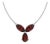 Garnet Floral Minimalist Necklace, January Birthstone Flower Necklace For Sale
