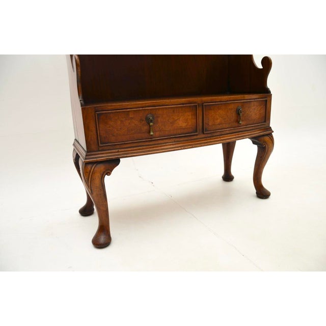 Wood Antique Burr Walnut Cascading Open Bookcase, 1900s For Sale - Image 7 of 11