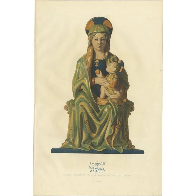 Mid 19th Century Delange, Madonna & Child, 1869, Print For Sale - Image 5 of 5