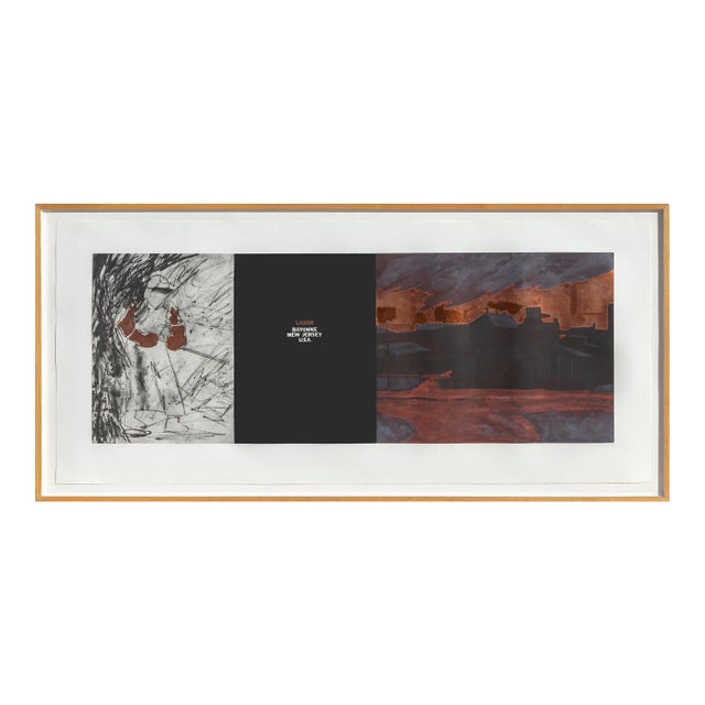 Sunrise at Bayonne, Komar and Melamid (Vitaly Komar and Alexander Melamid) Etching, Aquatint, and Metallic Leaf on Collage, Signed For Sale