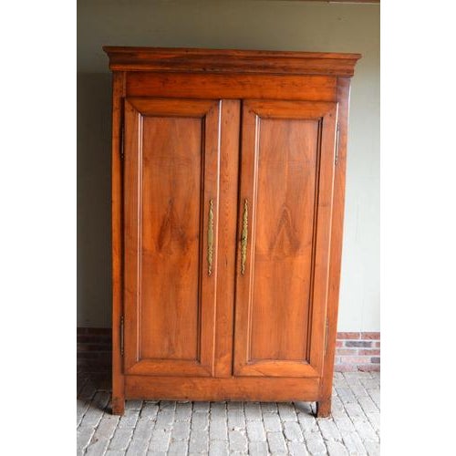 Wood Antique Chestnut Wood Cabinet For Sale - Image 7 of 8