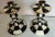 Metal Mackenzie Childs ~ Courtly Check ~ Small 8" Enamel Candlestick Holders a Pair For Sale - Image 7 of 7