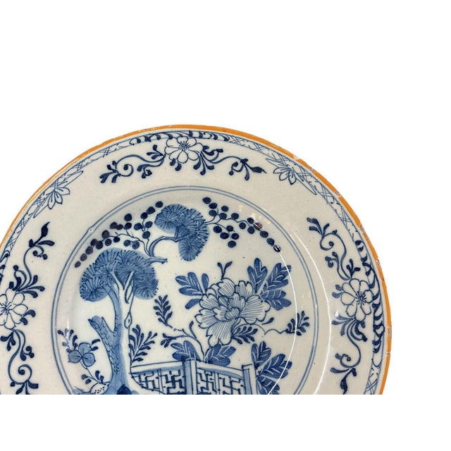 18th Century 18th Century Chinoiserie Delft With Ochre Trim For Sale - Image 5 of 6