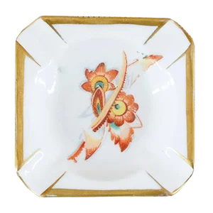 Vintage Floral Porcelain Ashtray from Oscar Schlegelmilch