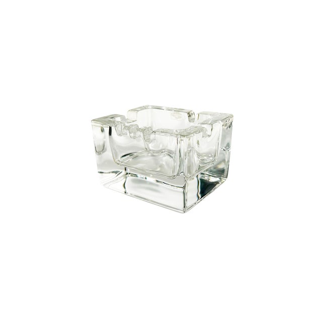 Mid 20th Century Vintage Mid Century Modern Rectangular Crystal Ashtray For Sale - Image 5 of 8