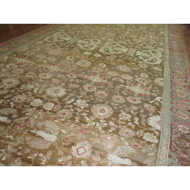 Brown Zabihi Collection Oversize Indian Antique Agra Carpet For Sale - Image 8 of 12