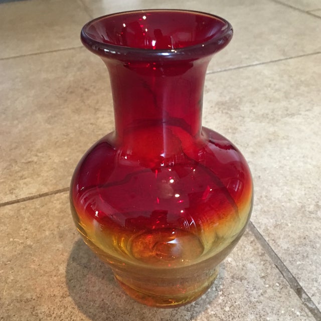 MidCentury Joel Myers Amberina Blenko Vase Chairish