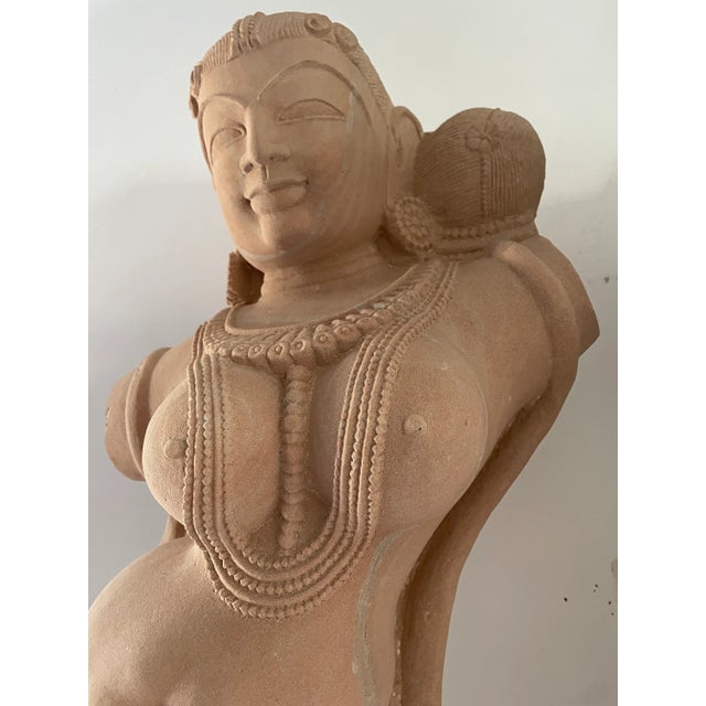 1990s Bust Lady Sculpture Statue Vintage Hand Carved Stone Decor Art Collectible For Sale In Palm Springs - Image 6 of 12