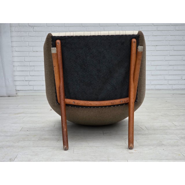 Vintage Danish Chair in Wool Fabric by Illum Wikkelsø, 1960s For Sale - Image 6 of 18