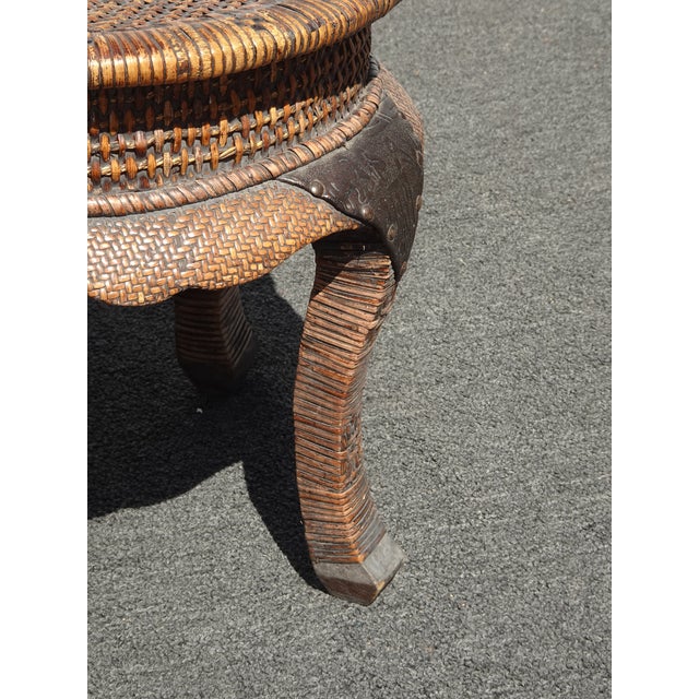 Vintage Mid Century Wicker End Table Side Table For Sale - Image 16 of 16
