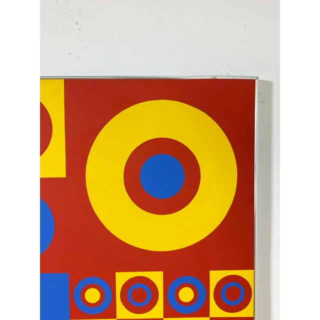 C. 1970s Hard Edge Op Art Painting by Wilma Dick For Sale In Boston - Image 6 of 13