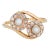 Vintage Art Deco Diamond Pearl Ring Moi et Toi 14k Gold Sz 9 Engagement Band For Sale