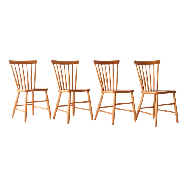 Scandinavian Wooden Chairs, 1960s, Set of 4 For Sale
