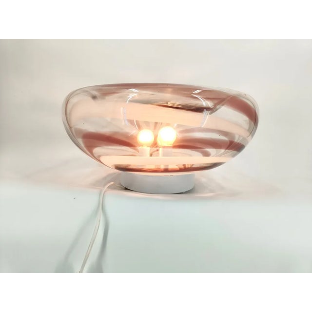 Vintage Murano Glass Table Lamp, 1970s, in Flawless conditions. Designed 1970 to 1979 European Plug (up to 250V).The...