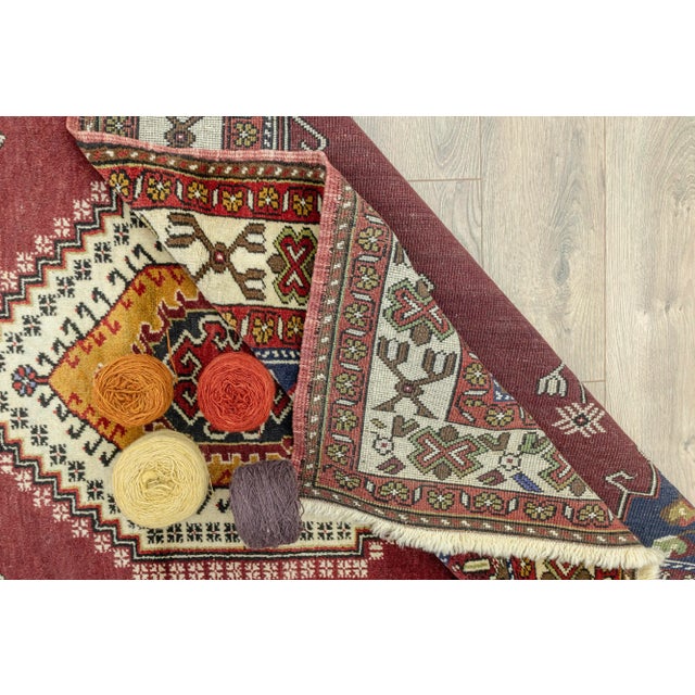 Vintage 1960s Anatolian Hand-Knotted Wool Turkish Villager Made Rug - 5′ × 7′7″ For Sale - Image 13 of 13