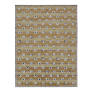 Rug & Kilim’s Scandinavian Style Custom Rug in Gold, Beige-Brown Geometric Patterns - 5x7 For Sale