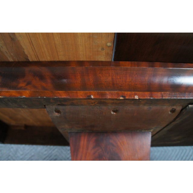 Antique 19th Century American Empire Crotch Mahogany Game Card Console Table For Sale - Image 10 of 15