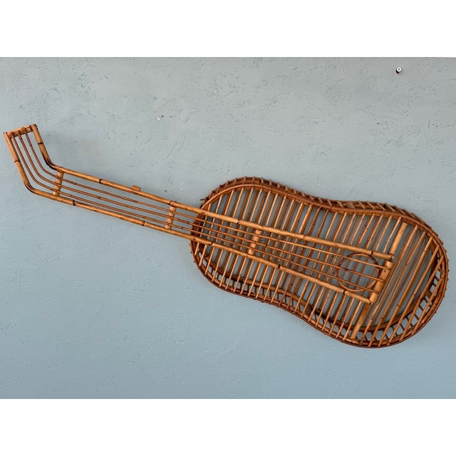 Vintage Bamboo Guitar Decoration, 1970s For Sale - Image 10 of 12