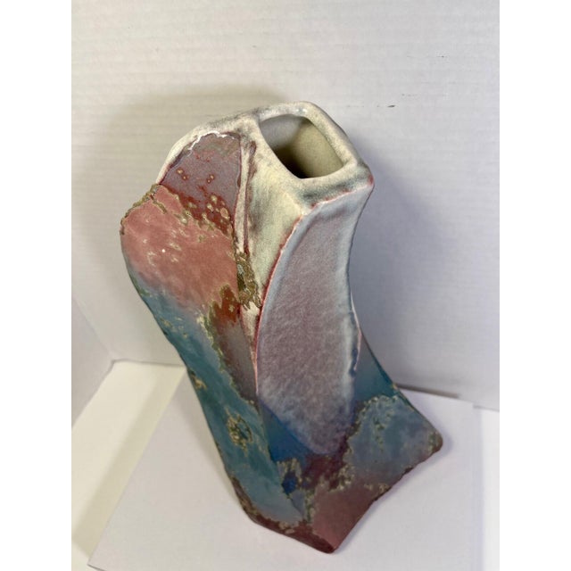 Modern Rare Tony Evans (1942-2009) Raku Pottery Vase Ancient Sands Signed, Certificate of Authenticity For Sale - Image 3 of 8