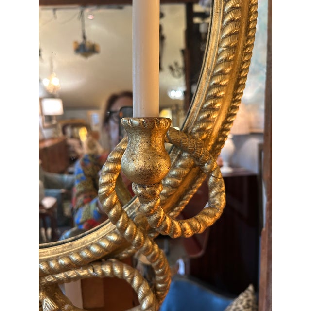 Late 19th Century Italian Giltwood Oval Antique Mirror For Sale - Image 5 of 18