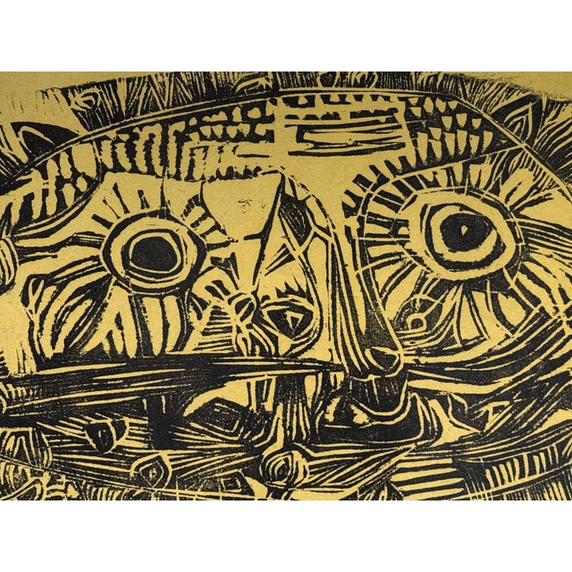 1960s Chiang Han-Tung (江漢東) "Lion" Original Woodcut Print, #6/30, 1967, Taiwan For Sale - Image 5 of 9