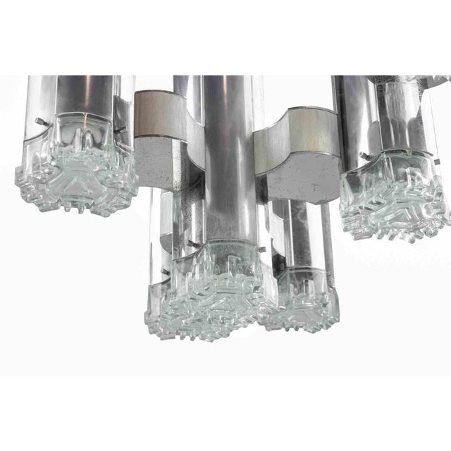 1970s Modernist Chandelier attributed to Gaetano Sciolari, 1970s For Sale - Image 5 of 8