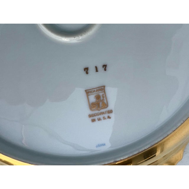 Pickard China 1930s Round Gold Porcelain Tray by Pickard For Sale - Image 4 of 5