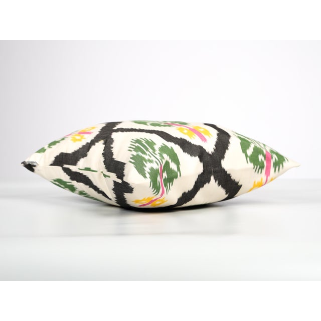 White and Black Geometric Ikat Pillow Cover For Sale In Philadelphia - Image 6 of 13