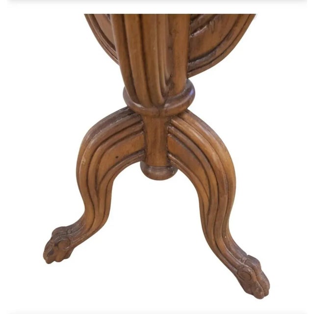 1970s 1970s Vintage Carved Fruitwood Tripod Planter on Stand For Sale - Image 5 of 8